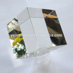 Gran oferta, adorno de <span class=keywords><strong>cubo</strong></span> inclinado de cristal transparente, Prisma de fotografía en blanco, decoración de boda hecha a mano de cristal K9 - Product Image 4
