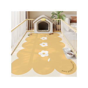 Tapis pour animaux de compagnie en PVC de style dessin animé, rectangulaire, antidérapant, facile à nettoyer, tapis de sol pour salon - Product Image 5