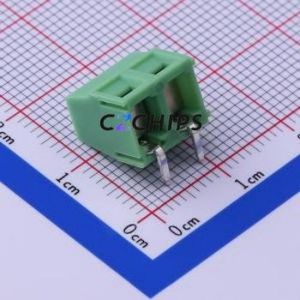 KF127R-5.08-2P Screw Terminal Block Bent Lead Through Hole,P=5.08mm Connector 1x2P 5.08mm Green Right Angle Insert - Product Image 2