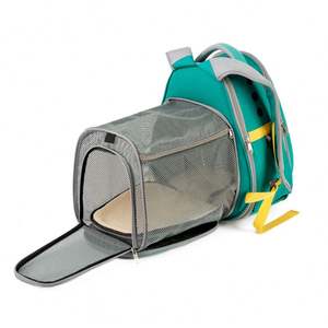 กระเป๋าใส่สัตว์เลี้ยงพับได้กระเป๋าแมวเนื้อนุ่มแบบยืดได้กระเป๋าเป้สะพายหลังมีเทปตาข่ายระบายอากาศกระเป๋าเดินทางสำหรับสัตว์เลี้ยงสำหรับสุนัขขนาดเล็กอะโวคาโด - Product Image 3