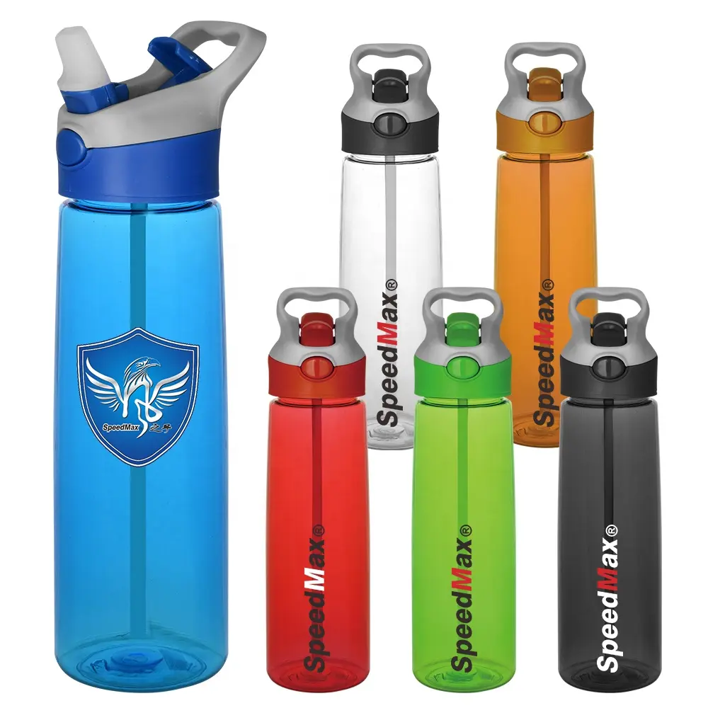 Botella de agua de plástico sin BPA de 750ml, botella deportiva duradera para beber de 26 oz, para Energía, Fitness, deportes al aire libre, gimnasio