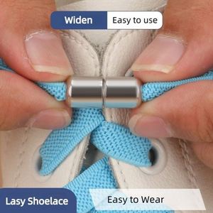 New High Quality Fashion Flat Polyester Shoelaces Metal Buckle Lazy for Set <b>Elastic</b> Convenient Assembly for Casual Sport Shoes - Product Image 3