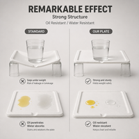 Assiette carrée en pulpe de bagasse de canne à sucre écologique de haute qualité, vaisselle jetable compostable pour la restauration et les événements