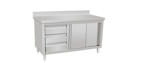 VICTORY KITCHEN 201 Stainless Steel <b>Worktable</b> with Cabinet & Drawer Model WTRWS-1569 for Supermarket Use Made in Shandong - Product Image 5