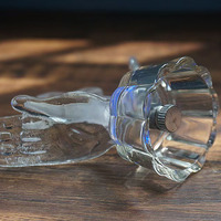 Base de Cristal Redonda con Luz LED Recargable por USB de 7 Colores, Base de Cristal para Esferas de Cristal, Luz Nocturna, Base de Cristal con Luz LED para Exhibición