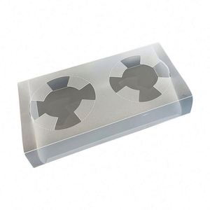Raised PP <b>Plastic</b> Frosted Custom Logo Beverage <b>Cup</b> Holder Double Base Stable <b>Drink</b> Support Candy Sand Takeaway Paper - Product Image 6