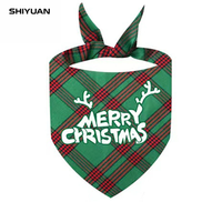 SHIYAUN Bandana pour chien en coton pour Halloween et Noël, serviette anti-salive pour animaux de compagnie, écologique, lavable, imprimé, doux et confortable, motif à carreaux