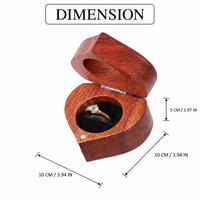 Boîte à bague en bois massif écologique en noyer noir avec gravure « Amour éternel » pour demande en mariage