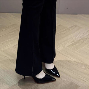 <span class=keywords><strong>Sandali</strong></span> con <span class=keywords><strong>tacco</strong></span> alto da donna di lusso firmati, con suola rossa, <span class=keywords><strong>neri</strong></span>, da sposa, in <span class=keywords><strong>pelle</strong></span> verniciata, slip-on, all'ingrosso - Product Image 3