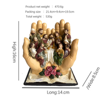 Figurines de la Dernière Cène personnalisées faites à la main, artisanat religieux chrétien en résine, art populaire, décoration intérieure, crèche, artisanat religieux de Jésus