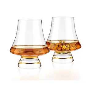 उच्च गुणवत्ता कस्टम Bourbon व्हिस्की क्रिस्टल ग्लास Snifter संकीर्ण रिम चखने चश्मा भारी व्हिस्की चखने ग्लास