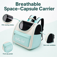 Mochila Transpirable e Impermeable para Perros y Gatos, Bolsa de Viaje para Mascotas con Diseño de Cápsula Espacial Oxford, 37x25x34cm, Plegable, OEM