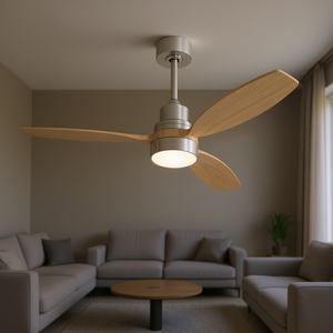 Ventilador de techo LED de perfil bajo D0100H5H8GJ de 52 pulgadas con luz y control remoto para sala de estar, diseño moderno, motor de corriente continua - Product Image 2