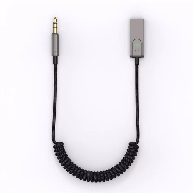 Car Bluetooth AUX Adapter, USB-Powered 3.5mm Wireless Audio Receiver with Auto Reconnect & Noise Cancelling for Music Streaming