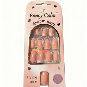 Ongles pressés, faux ongles de luxe en forme de cercueil, art des ongles en acrylique, ongles français artificiels, faux ongles, prix de gros - Product Image 2