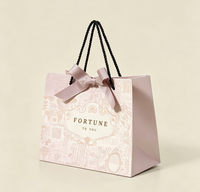 Ensemble de sacs cadeaux en papier imprimé vintage et boîte cadeau rigide, sac fourre-tout décoré d'un nœud pour emballages cadeaux de mariage, d'anniversaire ou de fêtes