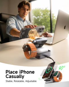 FoldTrack <span class=keywords><strong>3</strong></span>-в-1 Беспроводная зарядная станция-Grey - Product Image 5