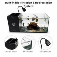 Nouveau style 2026 – Petit aquarium de salon en verre ultra-blanc tout-en-un avec filtre latéral pour poissons rouges