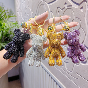 Crystal Teddy Bear <b>Key</b> <b>Chains</b> <b>Holder</b> Rhinestone Bear Keychain Car KeyRing Purse Handbag Bag Charm Metal <b>Key</b> <b>Chains</b> Birthday Gift - Product Image 3