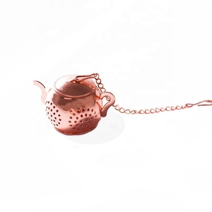 Infuseur à thé en acier inoxydable or Rose de haute qualité rond en métal soupe théière forme porte-boule infuseur - Product Image 5