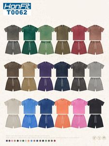 Offre Spéciale Streetwear surdimensionné T-<span class=keywords><strong>shirt</strong></span> et <span class=keywords><strong>short</strong></span> hommes décontracté blanc séchage rapide lavé sweat Shorts t-shirts <span class=keywords><strong>ensemble</strong></span> - Product Image 6