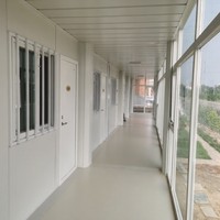 Casa Contenedor Prefabricada con Pared de Cortina de Vidrio, Edificio de Oficinas Modular Empacado, Oficinas Portátiles Prefabricadas en Contenedores