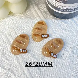 Transparent Cartoon Chocolate Bear Simulation Food Play Resin Accessories Slime Charms For Decoration