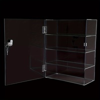 Vitrine de comptoir personnalisée à 4 niveaux, vitrine transparente, armoire de présentation, boîte de rangement, vitrine en acrylique avec serrure et clé