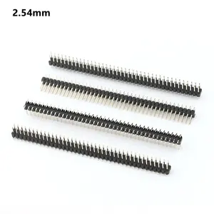 2.54mm 2-40p 40pin male pin header right angle male dip double rows pin header 2.54 pitch 254mm smt pin header connector