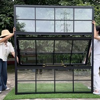 Ventana Comercial de Aluminio Aislada, Resistente a Huracanes, Estilo Retro Francés, para Proyectos de Construcción de Villas y Oficinas