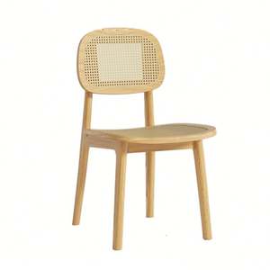 Chaise en bois massif en rotin pour restaurant à domicile meubles d'hôtel chaises de salle à manger chaise de salle à manger en osier tissé - Product Image 2