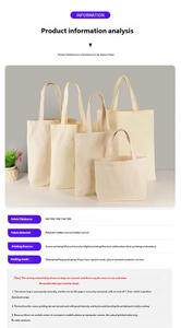 Blank Cotton <b>Canvas</b> <b>Tote</b> Bag Custom Logo Reusable Shopping Bag Multi Size Color with Screen Print Embroidery for Promotion Gift - Product Image 5