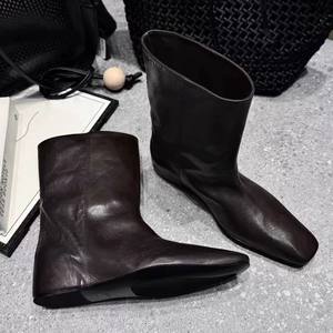 Botines Retro de Tacón Cuadrado con Plataforma Invisible para Mujer, Botas Cortas Antideslizantes y Antiolor - Product Image 1