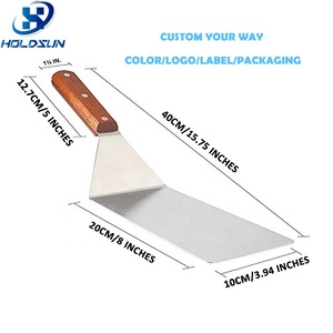 Spatola per <span class=keywords><strong>Pizza</strong></span> Extra Large in Acciaio Inox con Manico in Legno, Logo Personalizzato, Pala per <span class=keywords><strong>Pizza</strong></span> per Uso Domestico, Utensile per Torte, Pasticcini e Crostate - Product Image 2