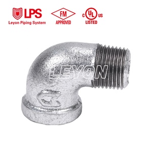 Système de protection incendie Leyon FM UL, Tuyaux de lutte contre l'incendie, Système de sprinklers, Raccord de tuyau en fonte malléable galvanisé, Coude de rue - Product Image 1