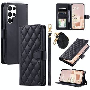 Factory Custom Luxus Sam S24 Ultra Brieftasche Cover Diamond Design Telefon hülle mit Hands ch laufe und Griff inklusive - Product Image 5