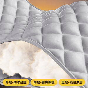 Rideau de porte en coton, motif géométrique rectangulaire, coupe-vent, chaud, épaissi, sans perçage, usage domestique - Product Image 4