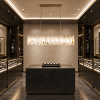 Suspension linéaire moderne style alabâtre avec support de plafond doré pour la décoration de salle à manger et îlot de cuisine