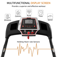 Tapis roulant électrique pliable multifonctionnel American Home Sports Fitness avec inclinaison automatique 0-15% et panneau de contrôle LED – Équipement de gym haut de gamme