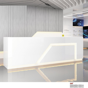 Mostrador de recepción de estilo de mampostería Escritorio de recepción de alto brillo Mesa de recepción moderna para Hotel de oficina - Product Image 5