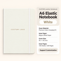 Carnet en cuir PU à couverture rigide avec logo personnalisé, large choix de couleurs, fermeture élastique pour l'écriture quotidienne