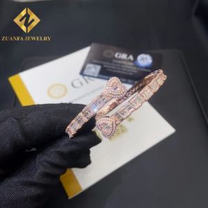 Nuevo Diseño de Brazalete de Moissanita con Forma de Corazón, Plata 925, Pasa el Test de Diamantes, Brazalete de Moissanita para Mujer con Certificación GRA - Product Image 5