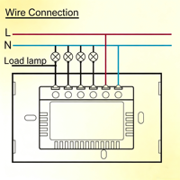 Interrupteur mural intelligent et prise 4 gangues avec écran tactile LED, compatible Tuya Zigbee, pour contrôle via Alexa et Google App, pour la maison