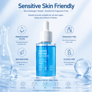 Sérum Visage Personnalisé <span class=keywords><strong>Bio</strong></span> Végétalien au Cuivre Peptidique GHK-Cu 12 Multi-Peptides Hydratant Raffermissant Anti-Âge - Product Image 3