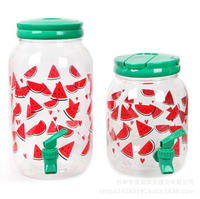Carafe et rafraîchisseur de bière en plastique de 3,8 L avec 4 tasses et robinet pour boissons, jus et eau