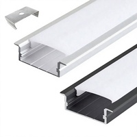 Profilé en aluminium 6063 avec couvercle transparent, accessoires en PC métallique laiteux, série Surface pour barre lumineuse LED, décorations, découpe