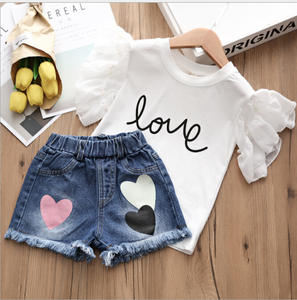 Vente en gros été 2022, ensembles de vêtements pour enfants personnalisés, 2 pièces, mignons ensembles de vêtements pour bébés et enfants, dessins animés, pour filles - Product Image 2