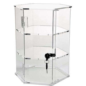 Comptoir Transparent 360 Rotation Bijoux Affichage Fumée Rack Cabinet avec Serrure et Clé Acrylique Jewel Box - Product Image 1