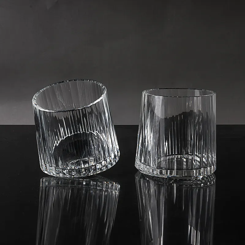 Hoge Waarde Verticale Gestreepte Whisky Glas Buitenlandse Wijn Glas Kristallen Beker Licht Luxe Home Crystal Cup