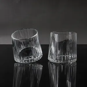 High-value Vertical Striped Whisky Glass Foreign Wine Glass Crystal Cup Light Luxury Home Crystal Cup